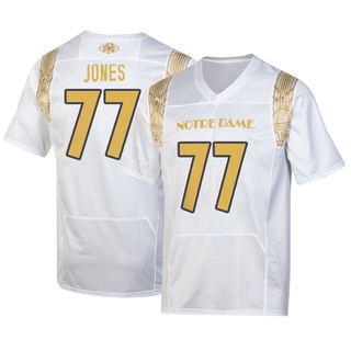 Peter Jones Replica White Men's Notre Dame Fighting Irish 2022 Shamrock Series Jersey