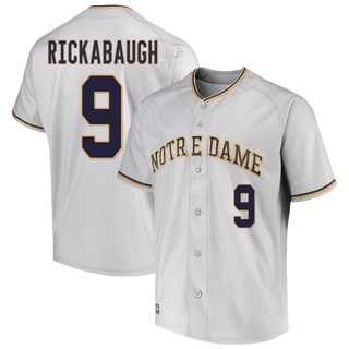 RJ Rickabaugh Replica Gray Youth Notre Dame Fighting Irish Performance Baseball Jersey
