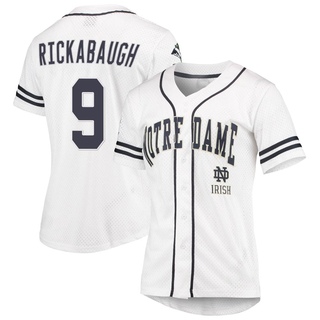 RJ Rickabaugh Replica White Women's Notre Dame Fighting Irish Colosseum /Navy Free Spirited Baseball Jersey