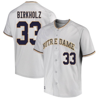 Radek Birkholz Replica Gray Men's Notre Dame Fighting Irish Performance Baseball Jersey