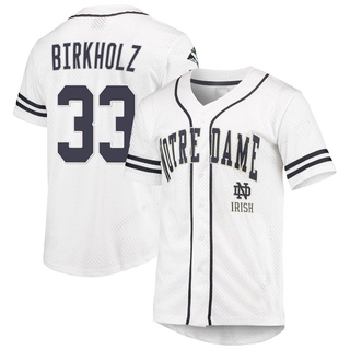 Radek Birkholz Replica White Men's Notre Dame Fighting Irish Colosseum /Navy Free Spirited Baseball Jersey