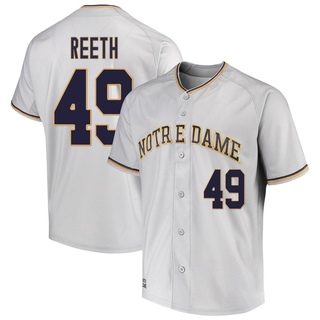 Ricky Reeth Replica Gray Men's Notre Dame Fighting Irish Performance Baseball Jersey