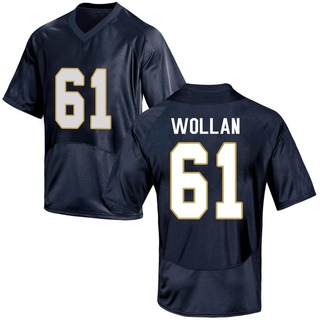 Robbie Wollan Game Navy Blue Men's Notre Dame Fighting Irish Football Jersey