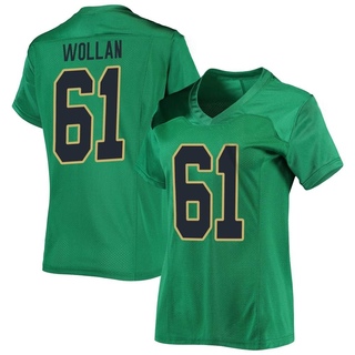 Robbie Wollan Replica Green Women's Notre Dame Fighting Irish Football Jersey