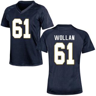 Robbie Wollan Replica Navy Blue Women's Notre Dame Fighting Irish Football Jersey