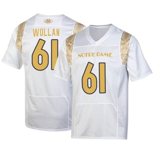 Robbie Wollan Replica White Men's Notre Dame Fighting Irish 2022 Shamrock Series Jersey