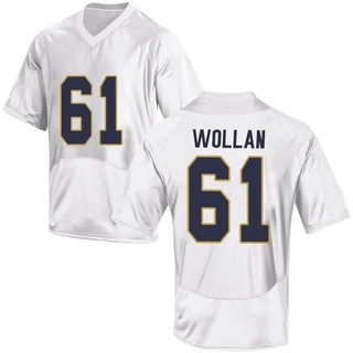 Robbie Wollan Replica White Men's Notre Dame Fighting Irish Football Jersey