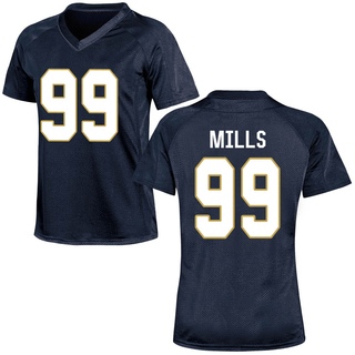Rylie Mills Game Navy Blue Women's Notre Dame Fighting Irish Football Jersey