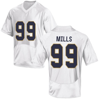 Rylie Mills Replica White Men's Notre Dame Fighting Irish Football Jersey