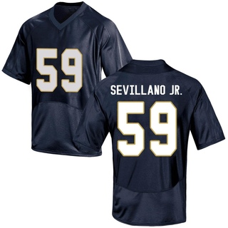 Sean Sevillano Jr. Game Navy Blue Men's Notre Dame Fighting Irish Football Jersey