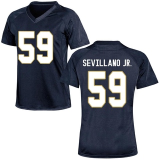 Sean Sevillano Jr. Replica Navy Blue Women's Notre Dame Fighting Irish Football Jersey