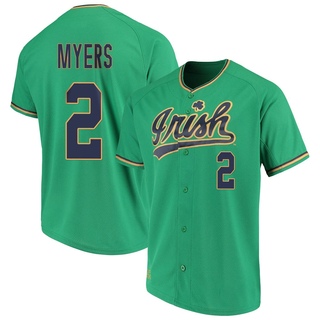 Spencer Myers Replica Green Men's Notre Dame Fighting Irish Performance Baseball Jersey