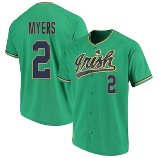 Spencer Myers Replica Green Youth Notre Dame Fighting Irish Performance Baseball Jersey