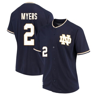 Spencer Myers Replica Navy Women's Notre Dame Fighting Irish Performance Baseball Jersey