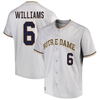 TJ Williams Replica Gray Men's Notre Dame Fighting Irish Performance Baseball Jersey