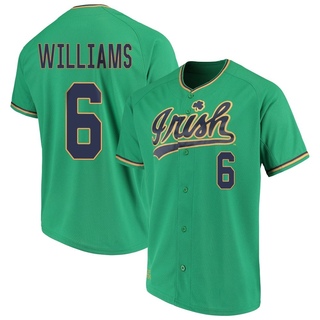 TJ Williams Replica Green Youth Notre Dame Fighting Irish Performance Baseball Jersey