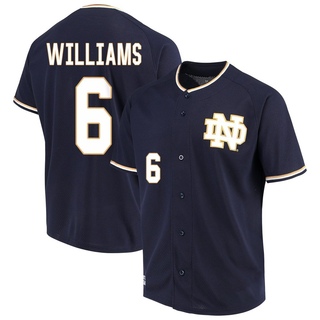 TJ Williams Replica Navy Men's Notre Dame Fighting Irish Performance Baseball Jersey