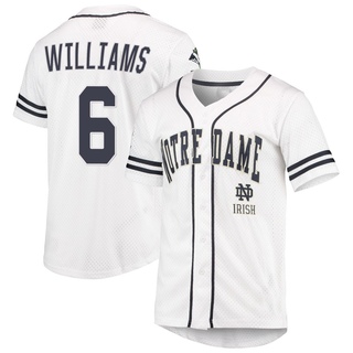 TJ Williams Replica White Men's Notre Dame Fighting Irish Colosseum /Navy Free Spirited Baseball Jersey