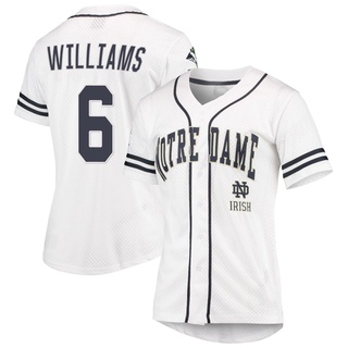 TJ Williams Replica White Women's Notre Dame Fighting Irish Colosseum /Navy Free Spirited Baseball Jersey