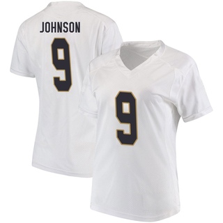 Tae Johnson Game White Women's Notre Dame Fighting Irish Football Jersey
