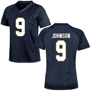 Tae Johnson Replica Navy Blue Women's Notre Dame Fighting Irish Football Jersey