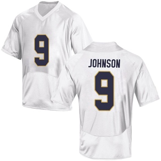 Tae Johnson Replica White Men's Notre Dame Fighting Irish Football Jersey