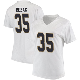 Teddy Rezac Game White Women's Notre Dame Fighting Irish Football Jersey