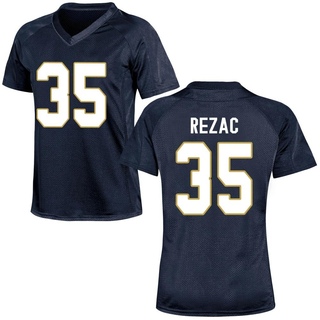 Teddy Rezac Replica Navy Blue Women's Notre Dame Fighting Irish Football Jersey