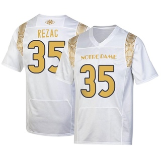 Teddy Rezac Replica White Men's Notre Dame Fighting Irish 2022 Shamrock Series Jersey