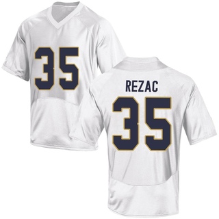Teddy Rezac Replica White Men's Notre Dame Fighting Irish Football Jersey