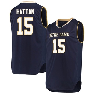 Thomas Hattan Replica Navy Youth Notre Dame Fighting Irish Basketball Jerseys
