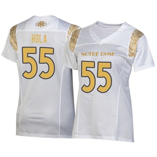 Tiki Hola Replica White Women's Notre Dame Fighting Irish 2022 Shamrock Series Jersey