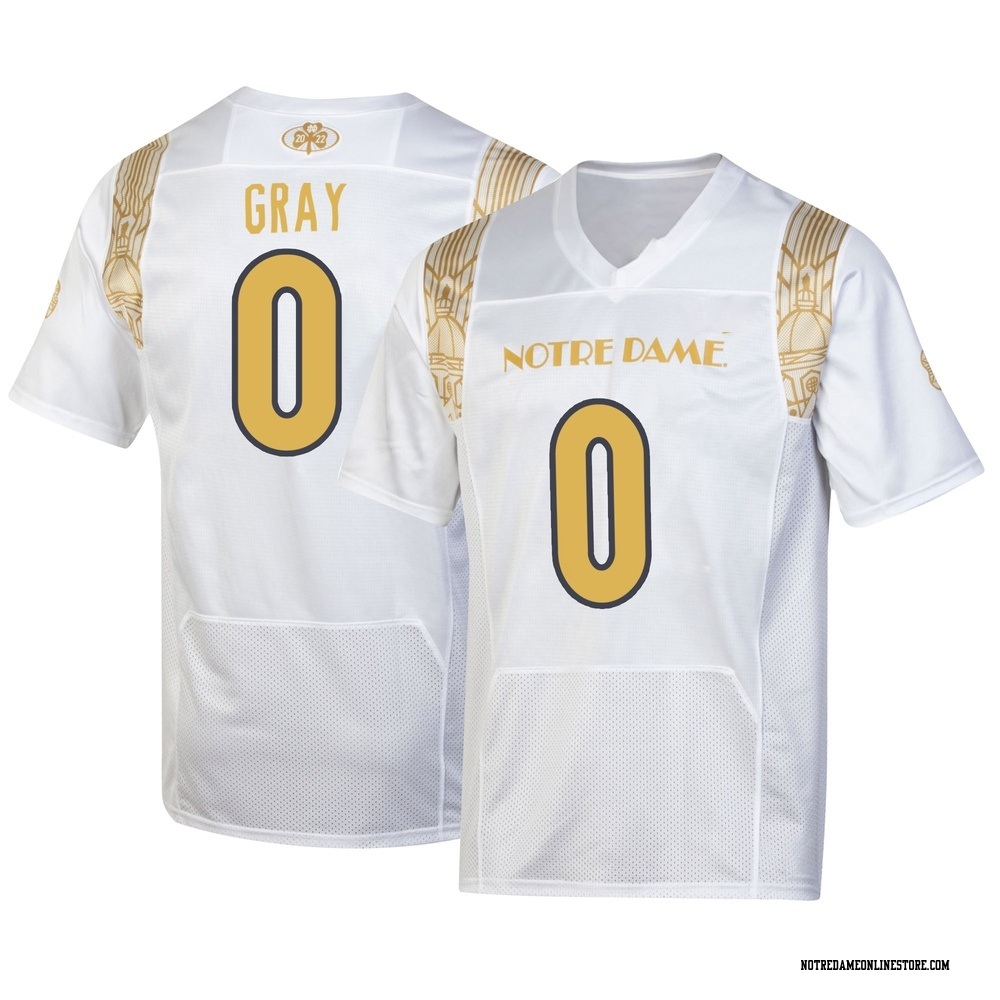 Tionne Gray Replica White Youth Notre Dame Fighting Irish 2022 Shamrock Series Jersey