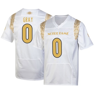 Tionne Gray Replica White Youth Notre Dame Fighting Irish 2022 Shamrock Series Jersey