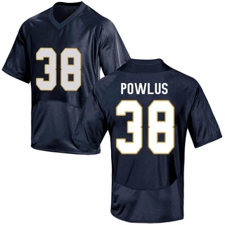 Tommy Powlus Game Navy Blue Men's Notre Dame Fighting Irish Football Jersey