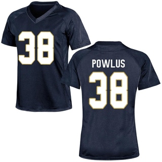 Tommy Powlus Game Navy Blue Women's Notre Dame Fighting Irish Football Jersey