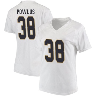 Tommy Powlus Replica White Women's Notre Dame Fighting Irish Football Jersey