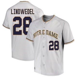 Tony Lindwedel Replica Gray Youth Notre Dame Fighting Irish Performance Baseball Jersey