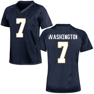 Ty Washington Game Navy Blue Women's Notre Dame Fighting Irish Football Jersey
