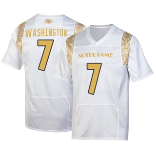 Ty Washington Replica White Men's Notre Dame Fighting Irish 2022 Shamrock Series Jersey