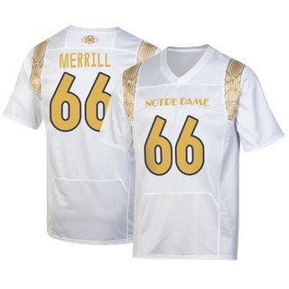 Tyler Merrill Replica White Men's Notre Dame Fighting Irish 2022 Shamrock Series Jersey