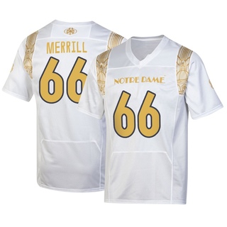 Tyler Merrill Replica White Youth Notre Dame Fighting Irish 2022 Shamrock Series Jersey