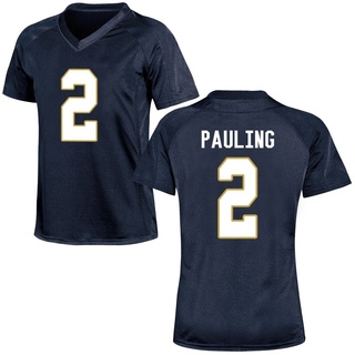 Will Pauling Game Navy Blue Women's Notre Dame Fighting Irish Football Jersey
