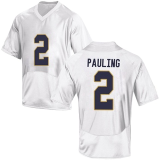 Will Pauling Game White Men's Notre Dame Fighting Irish Football Jersey