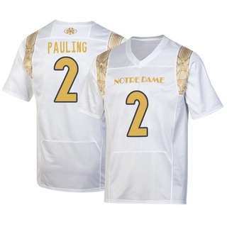 Will Pauling Replica White Men's Notre Dame Fighting Irish 2022 Shamrock Series Jersey