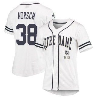 Xavier Hirsch Replica White Women's Notre Dame Fighting Irish Colosseum /Navy Free Spirited Baseball Jersey
