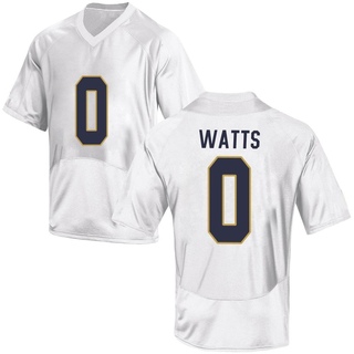 Xavier Watts Game White Men's Notre Dame Fighting Irish Football Jersey