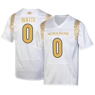Xavier Watts Replica White Men's Notre Dame Fighting Irish 2022 Shamrock Series Jersey